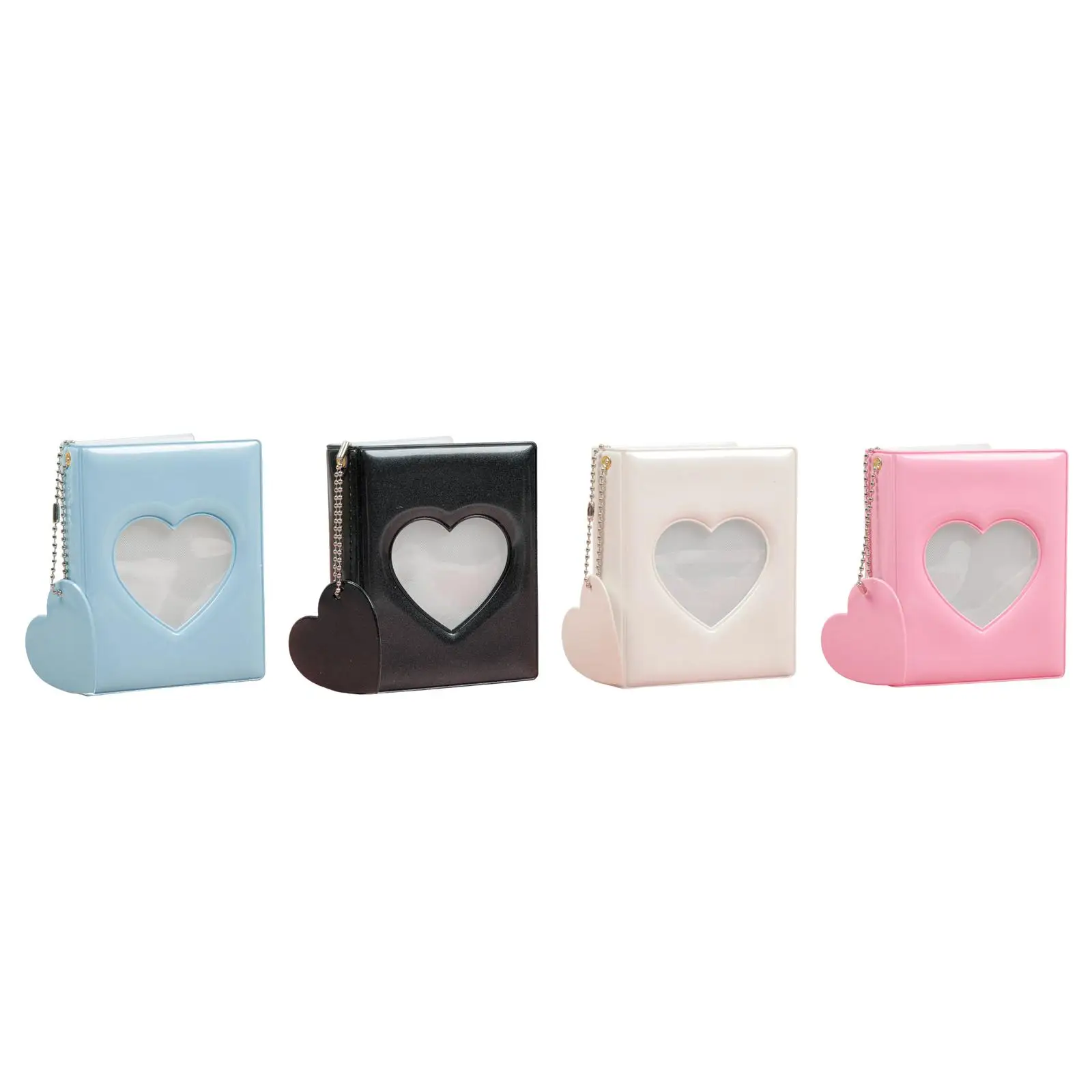 Cute 3 inch Photo Card Holder Heart Love Hollow Photocard Binder Mini Album for Instant Camera Business Card Film Ticket