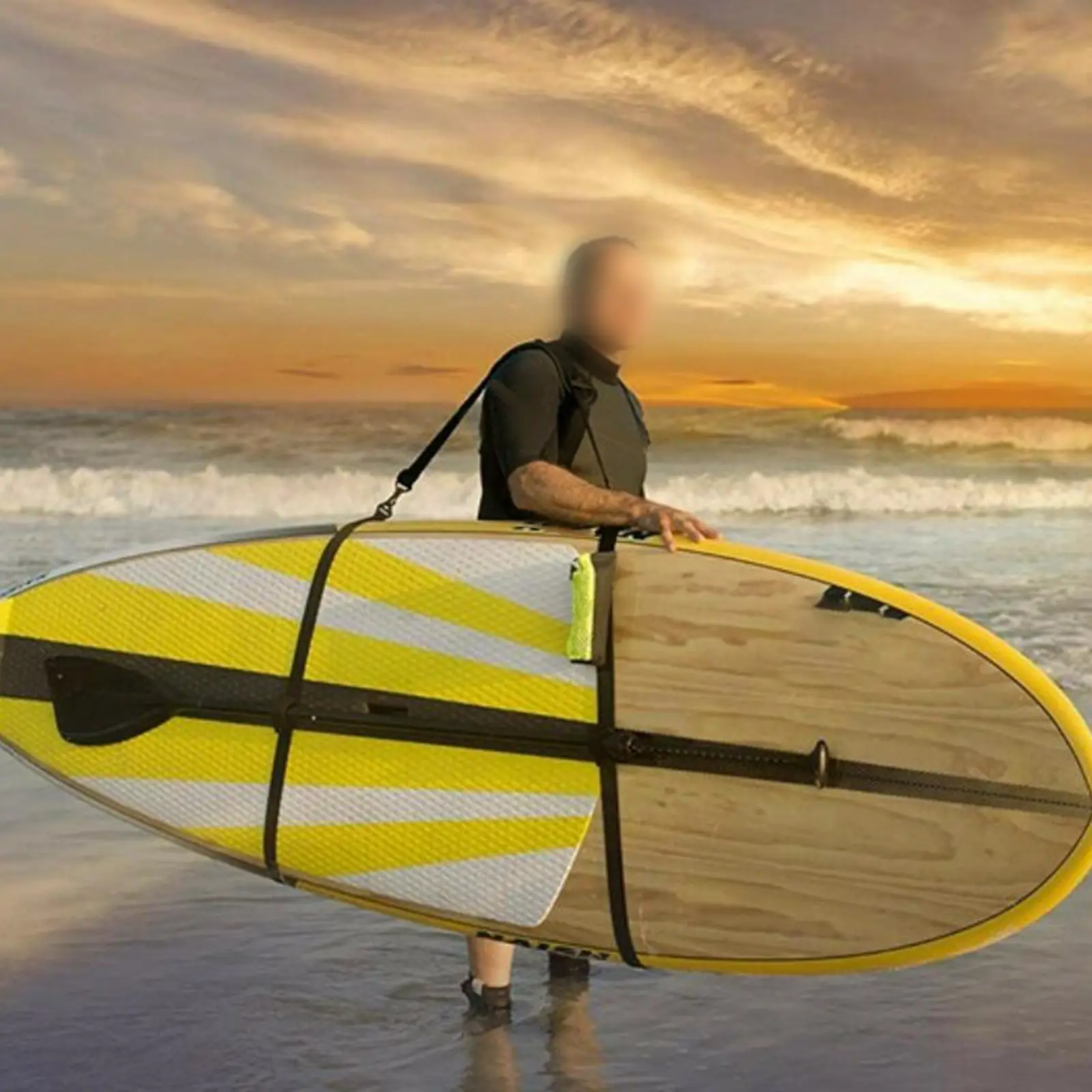 Portable Adjustable Surfboard Strap Belt Longboard Surf Paddle Board Carrier