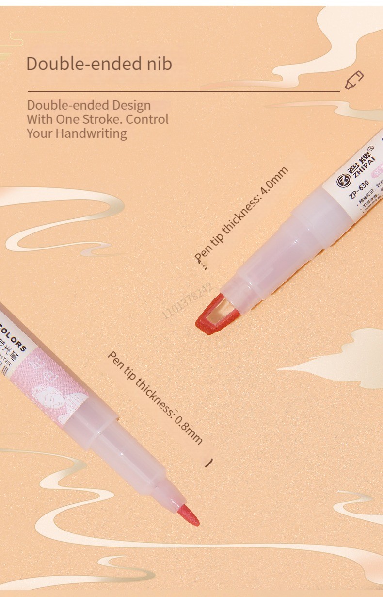 ZhiPai 5 Stück/Set Textmarker mit doppelter Spitze, Kawaii, farbige Manga-Marker, Pastellfarben, Scrapbooking, japanisches Schreibwaren-Schulmaterial – Detail 4