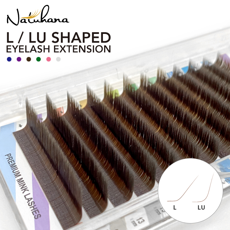 Best of NATUHANA L / LU(M) Curl Auto Fans Colored Lashes Easy Fan Color Eyelash Extension L-Shaped Individual Mink Eyelashes Makeup Reviews & Tips