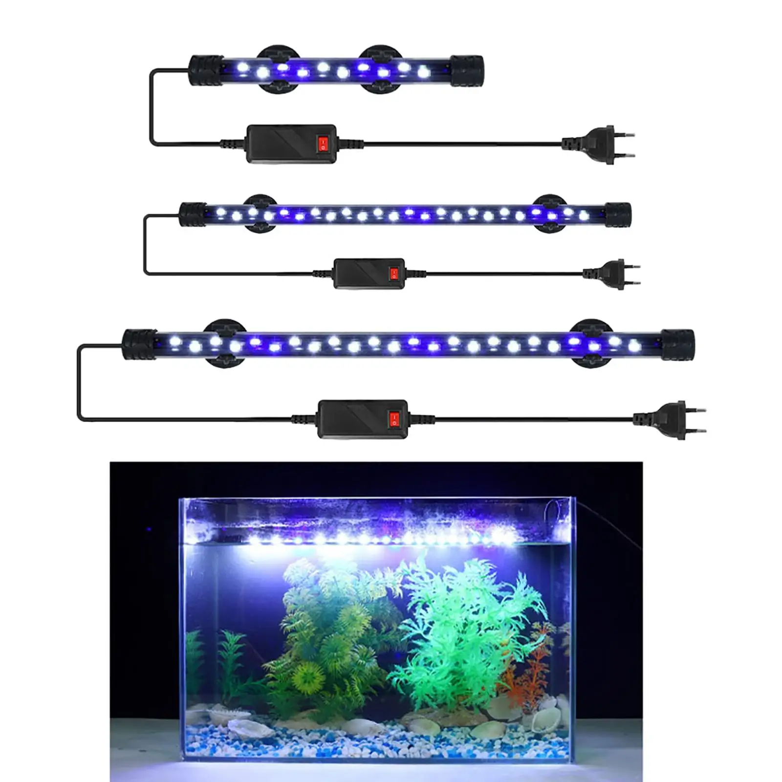 Aquarium LED Light Bar Strip Lamp Underwater Waterproof Submersible Fish Tank Lamp