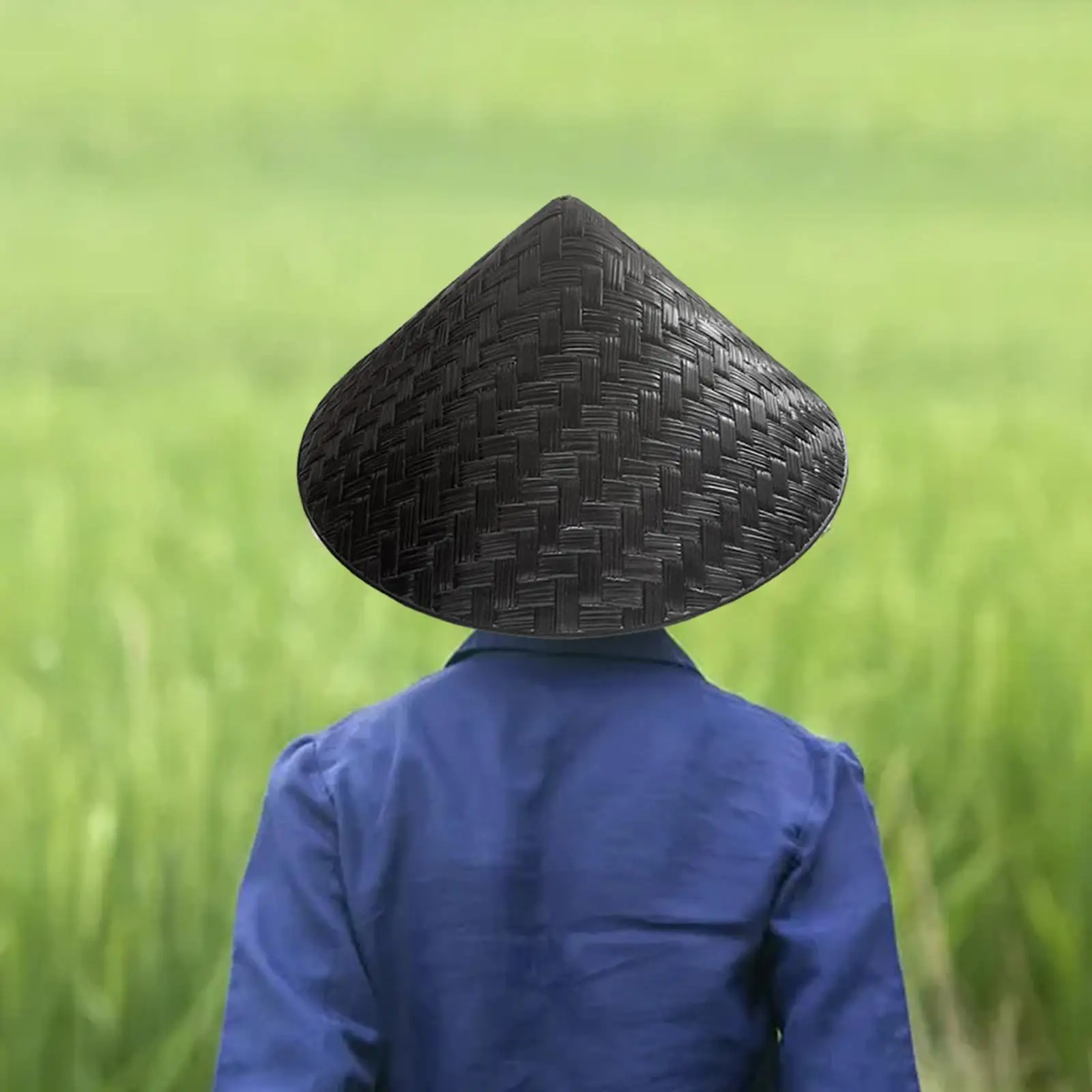 Bamboo Braided Hat Sun Hats Art Crafts Handmade Rice Farmer Hats for Summer Beach Farming Women and Men Drawing DIY Crafting