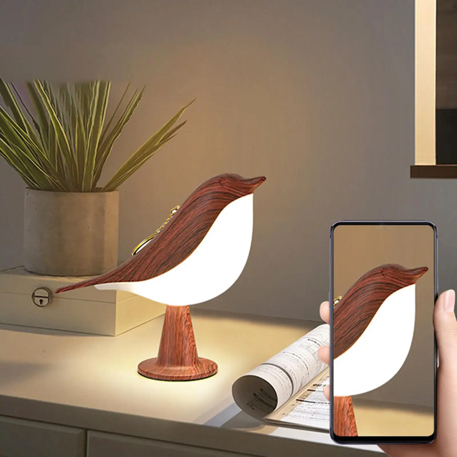 Cute Bird Table Lamp LED Night Light Dimmable Desk Lamp Lighting Desktop Light for Wedding Home Decors Kitchen Restaurant Lounge