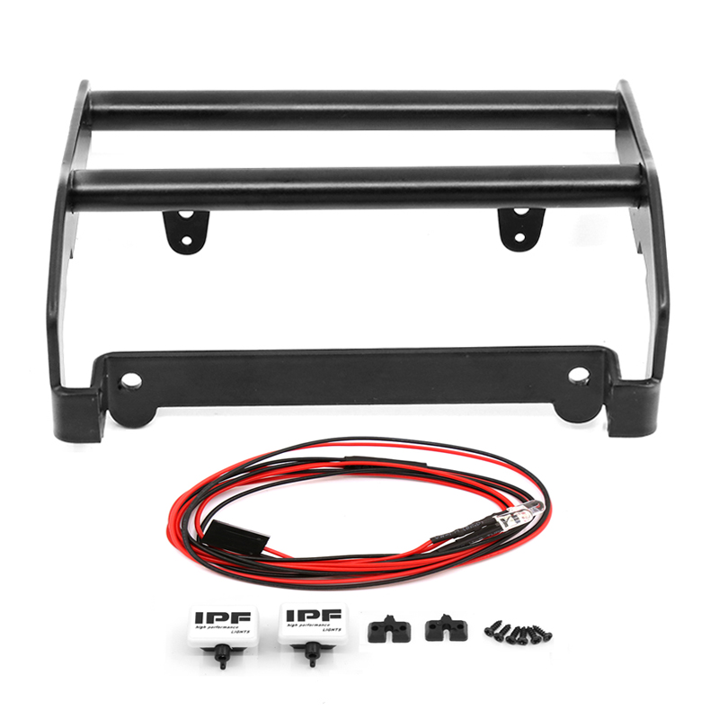 Edelstahl Anti Kollision Front Stoßstange Mit IPF Wort LED Scheinwerfer Für Traxxas TRX-4 Ford Bronco 1/10 RC Crawler Teile W23 – Detail 4
