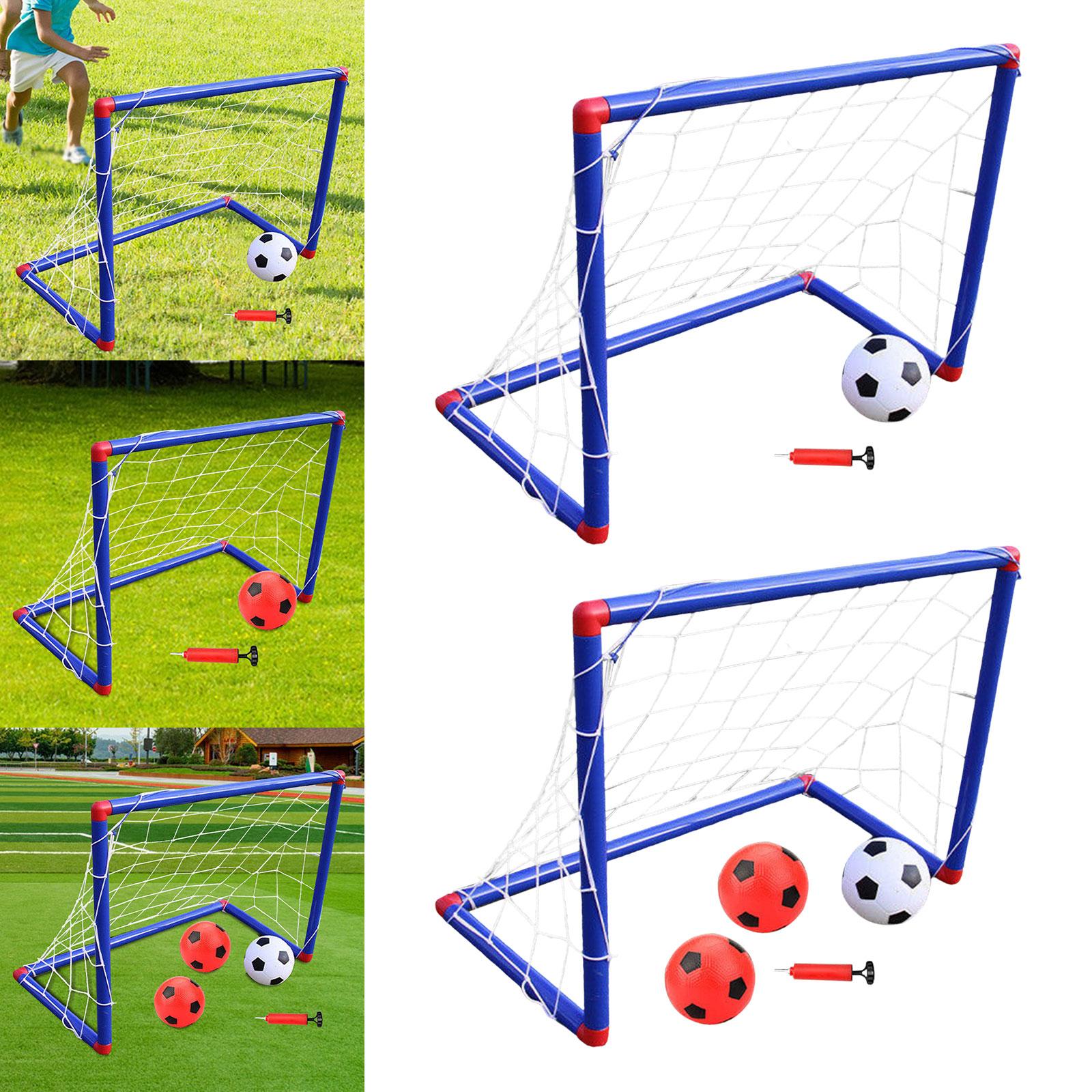 Kids Soccer Goal Sets for Backyard Portable Soccer Post Net and Ball Football Gate for Outdoor Playground Beach Lawn Activities