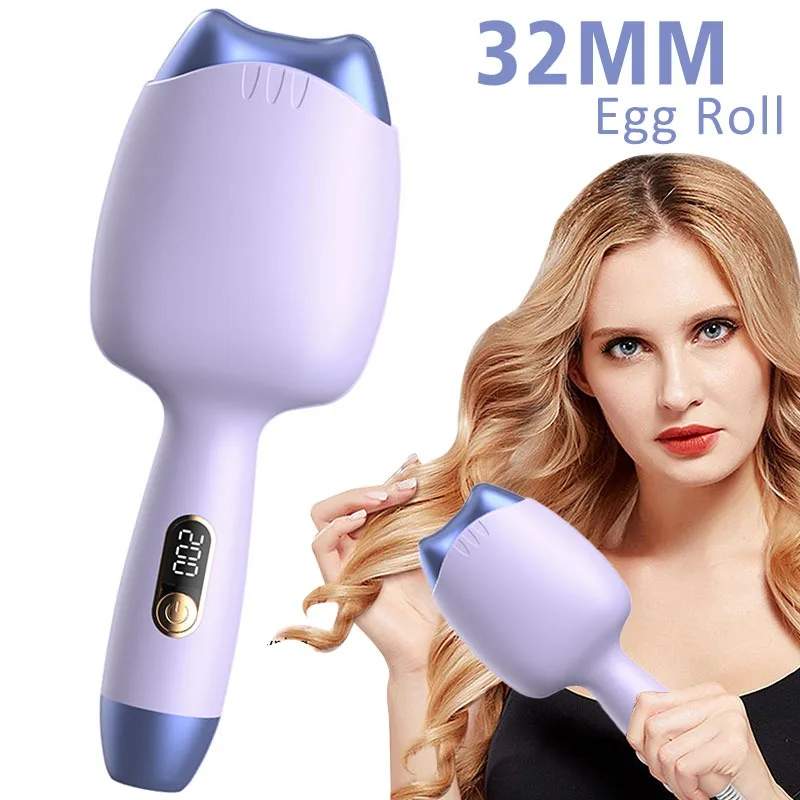 Best of 32MM Egg Roll Hair Waving Iron Purple Curling Wand Professional 2 Barrel Curling Iron, Hair Curler Crimper Waver Styling Tools Reviews & Tips