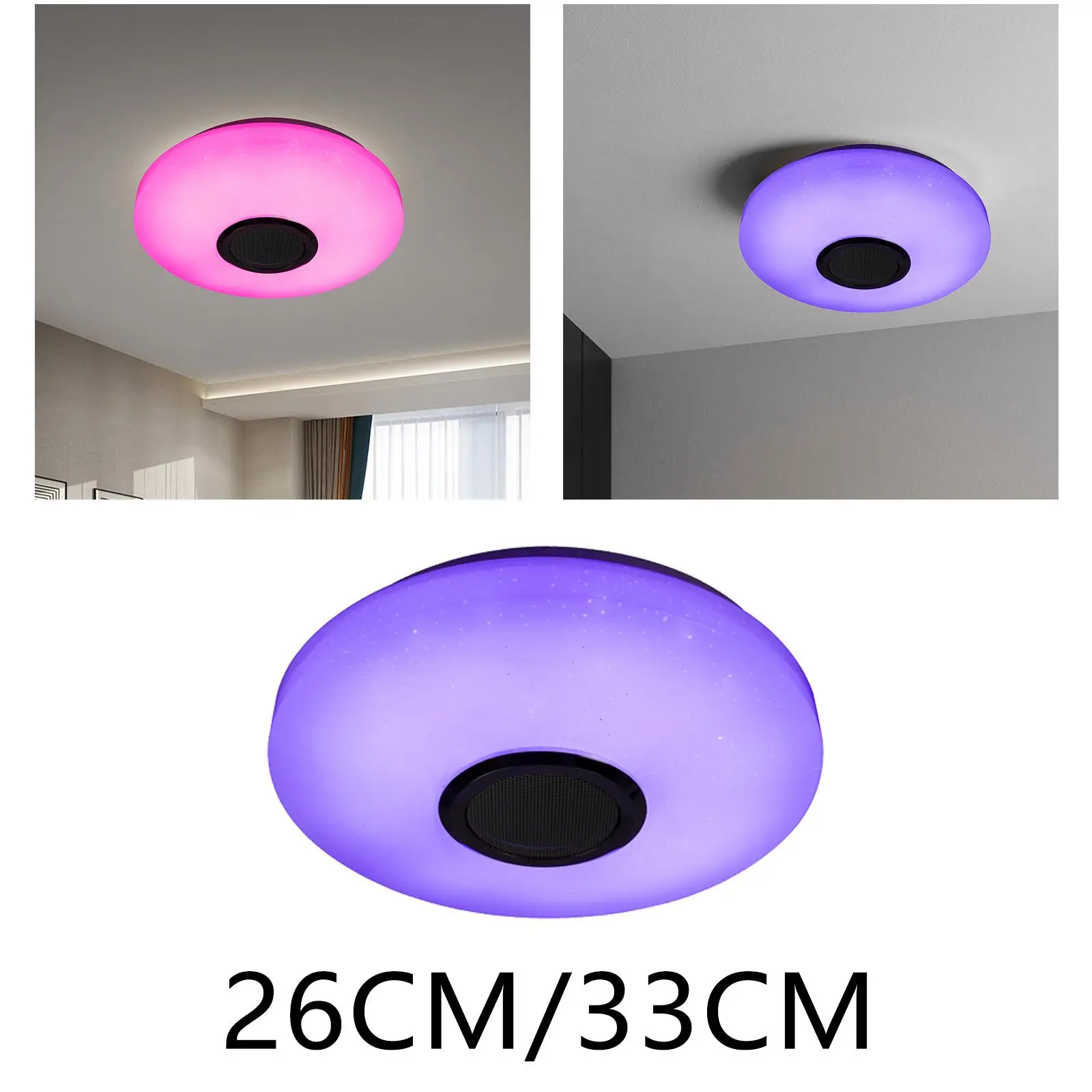 Bluetooth Music Speaker Ceiling Light RGB Dimmable Smart Lamp APP Control