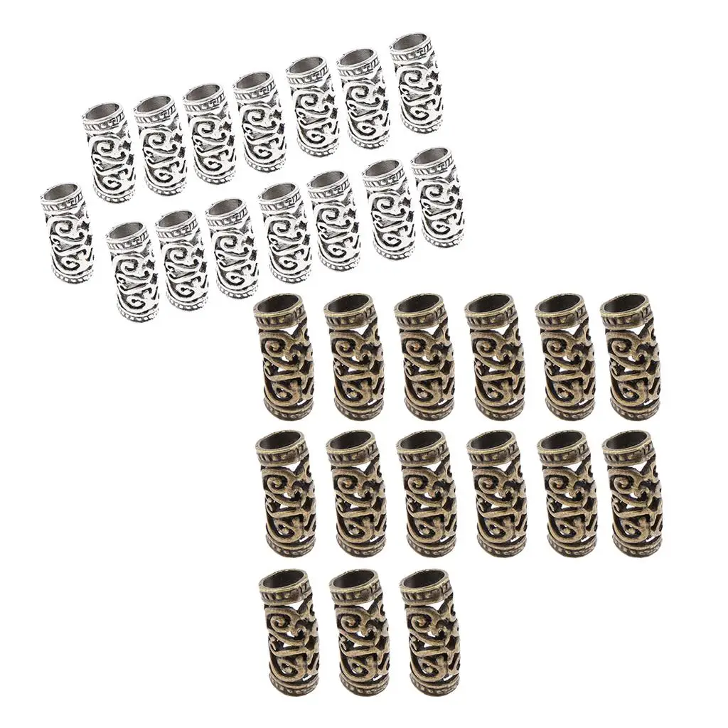 30Pcs Aluminum Hair Braiding Clips Tubes  Beads Jewelry Decorations