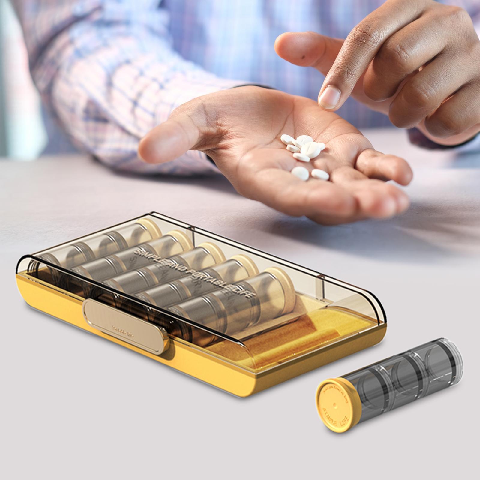 Weekly Pill Organizer 3 Times A Day Removable Dividers Pill Container Large Compartments Portable Pill Box 7 Days Pill Organizer