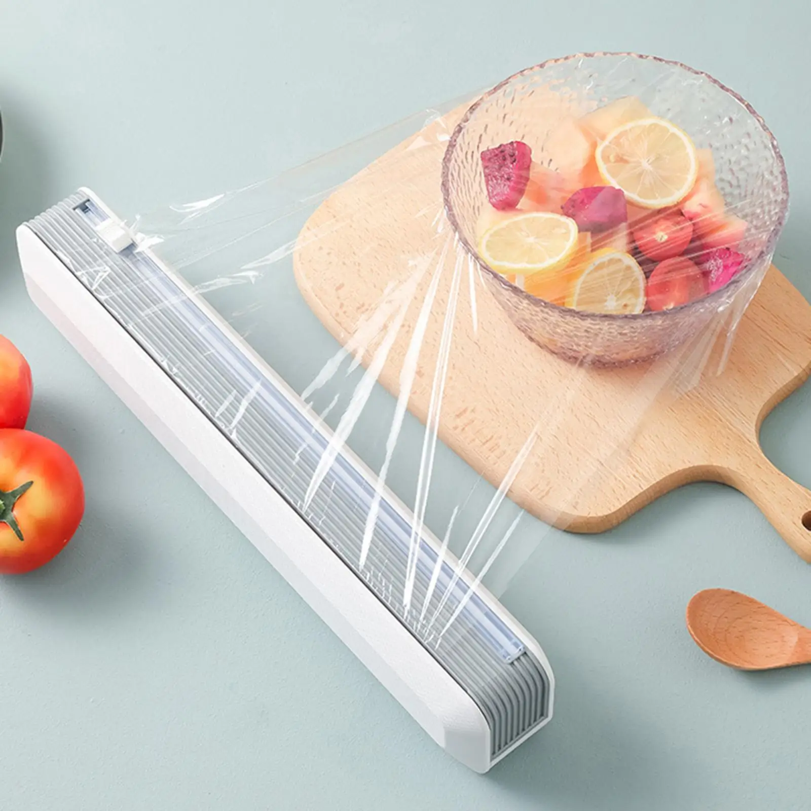 Magnetic Cling Film Dispenser with Slide Cutter Aluminum Foil Dispenser Reusable Household Food Wrap Cutter Kitchen Accessories