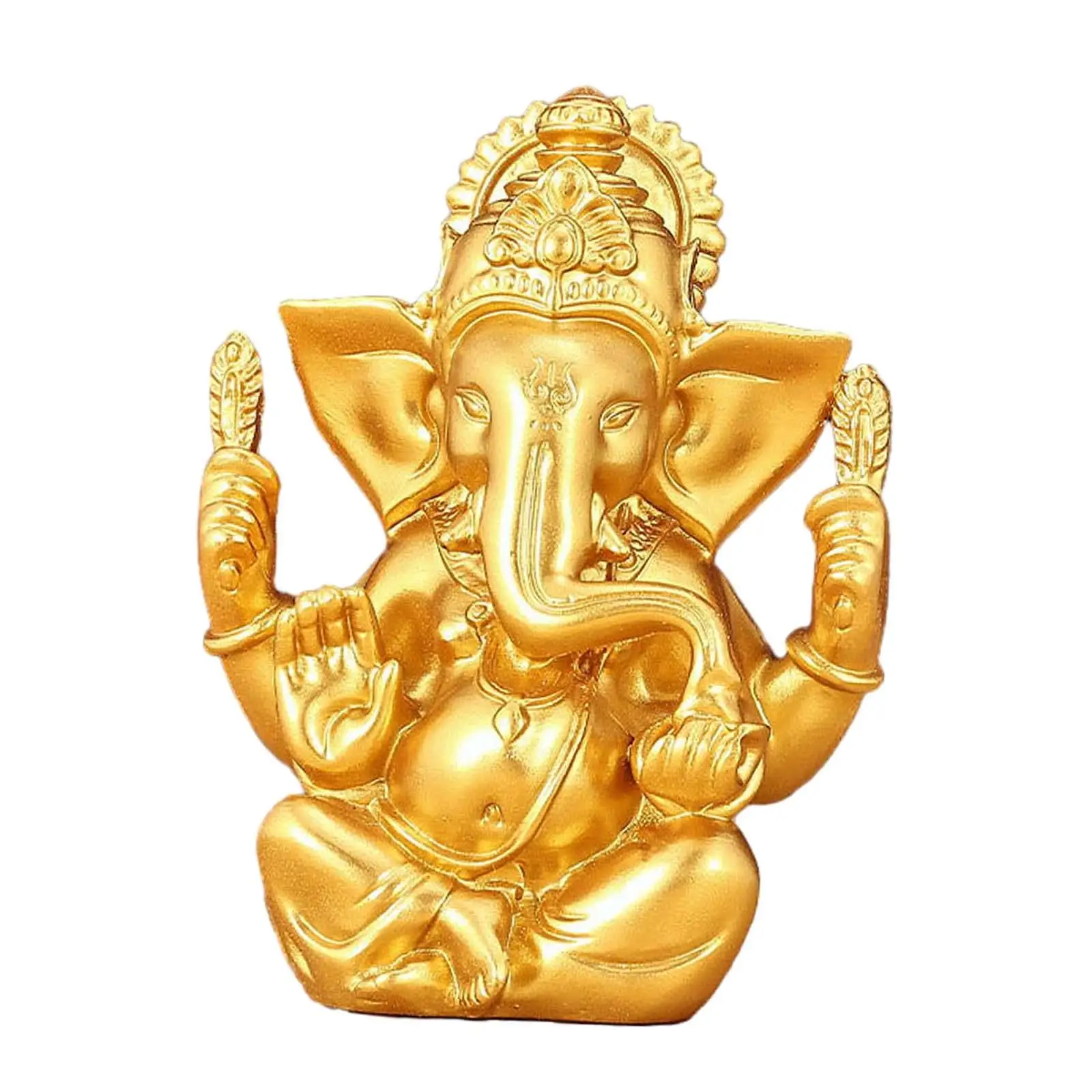 Indian Ganesha Figurine Hindu God Decorative Ganesh Statue Elephant Buddha Statue for Office Desk Car Dashboard Shelf Home Decor