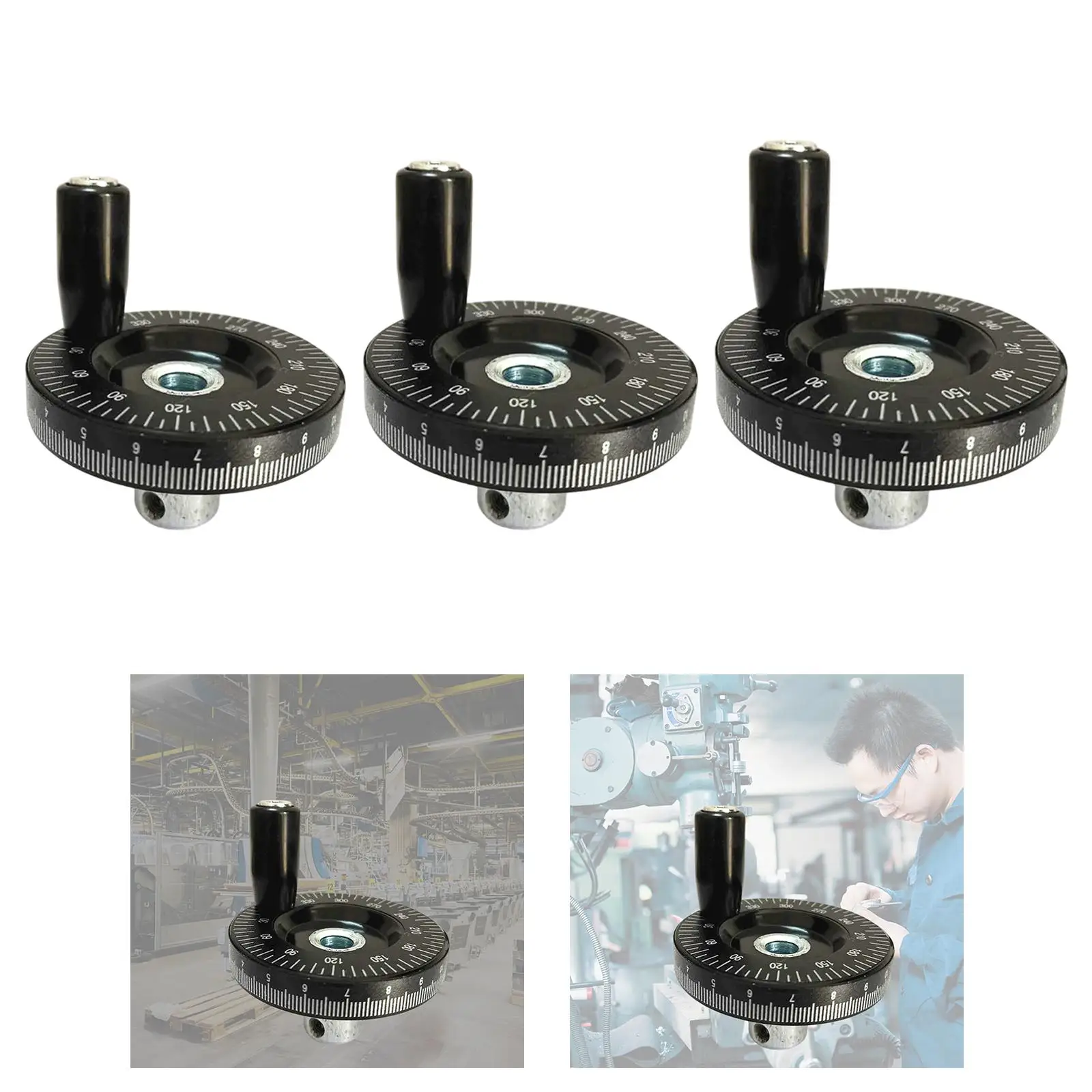 Milling Bakelite Handwheel Replace Parts Anti Slip Round Scale Milling Handwheel for Milling Machine Lathes Grinders