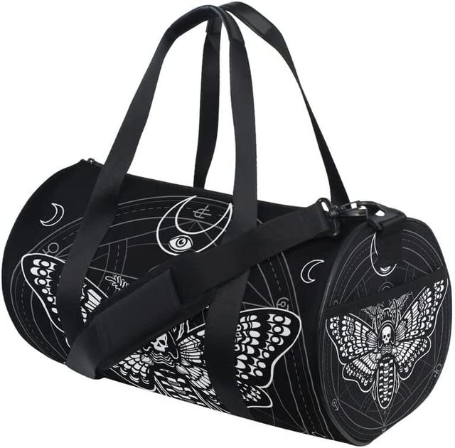 Womens Duffle Bag With 'Swirl' Grosgrain Trim Black