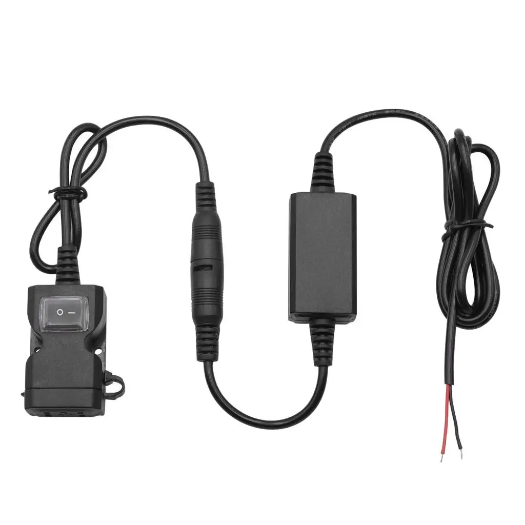 Universal Motorcycle 22mm Handlebar  Phone GPS Dual USB Charger Socket