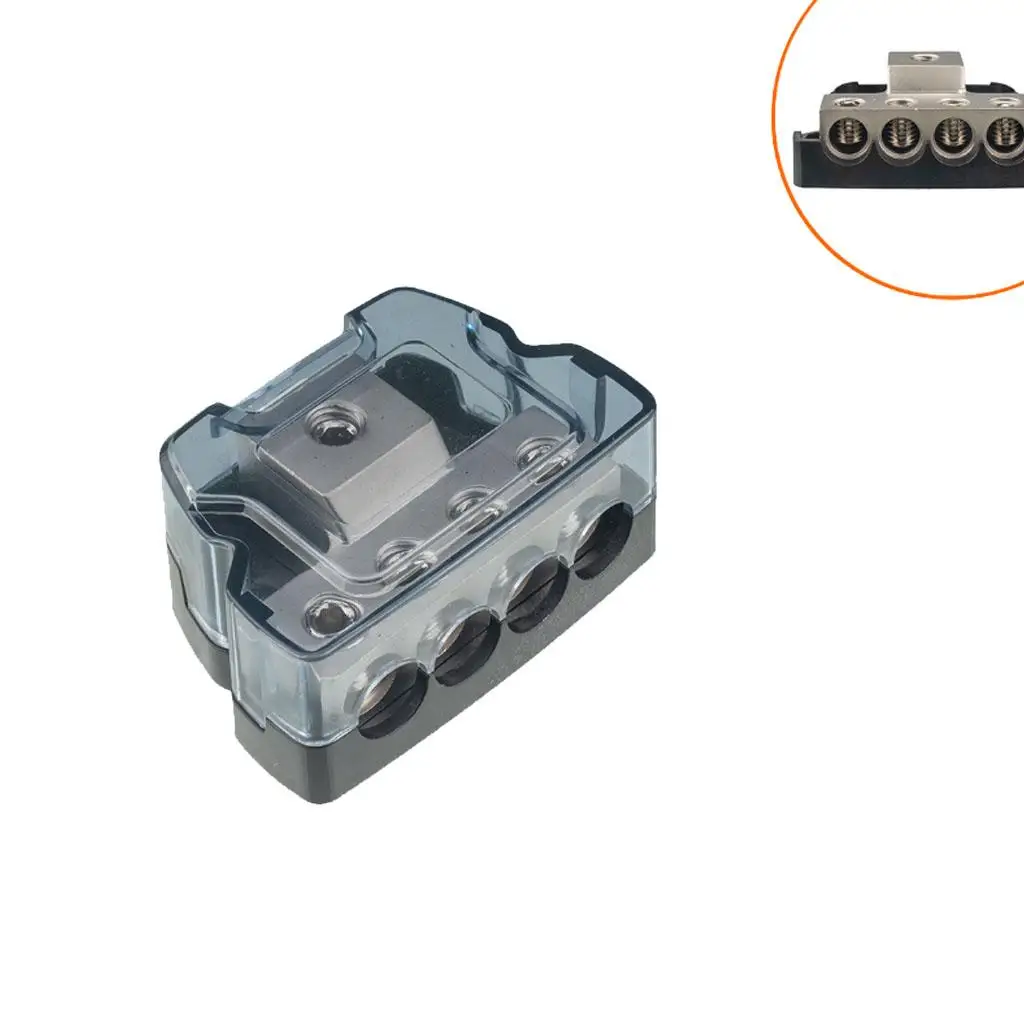 4 Way Power Distribution Block Audio Connect Cable Splitter for auto car