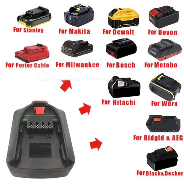 For Makita/Dewalt/Milwaukee/Bosch/Worx/Kress/Metabo/Ridgid/Hitachi/Devon/Stanley  18V Battery Adapter Convert For Bosch PBA Tool - AliExpress