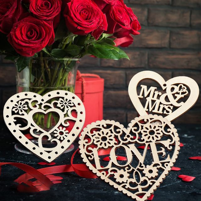 50pcs 30mm Heart Shaped Wooden Embellishments Wood Hearts Ornament Hanging  Crafts For Valentine's Day Wedding Party Decorations - Wood Diy Crafts -  AliExpress