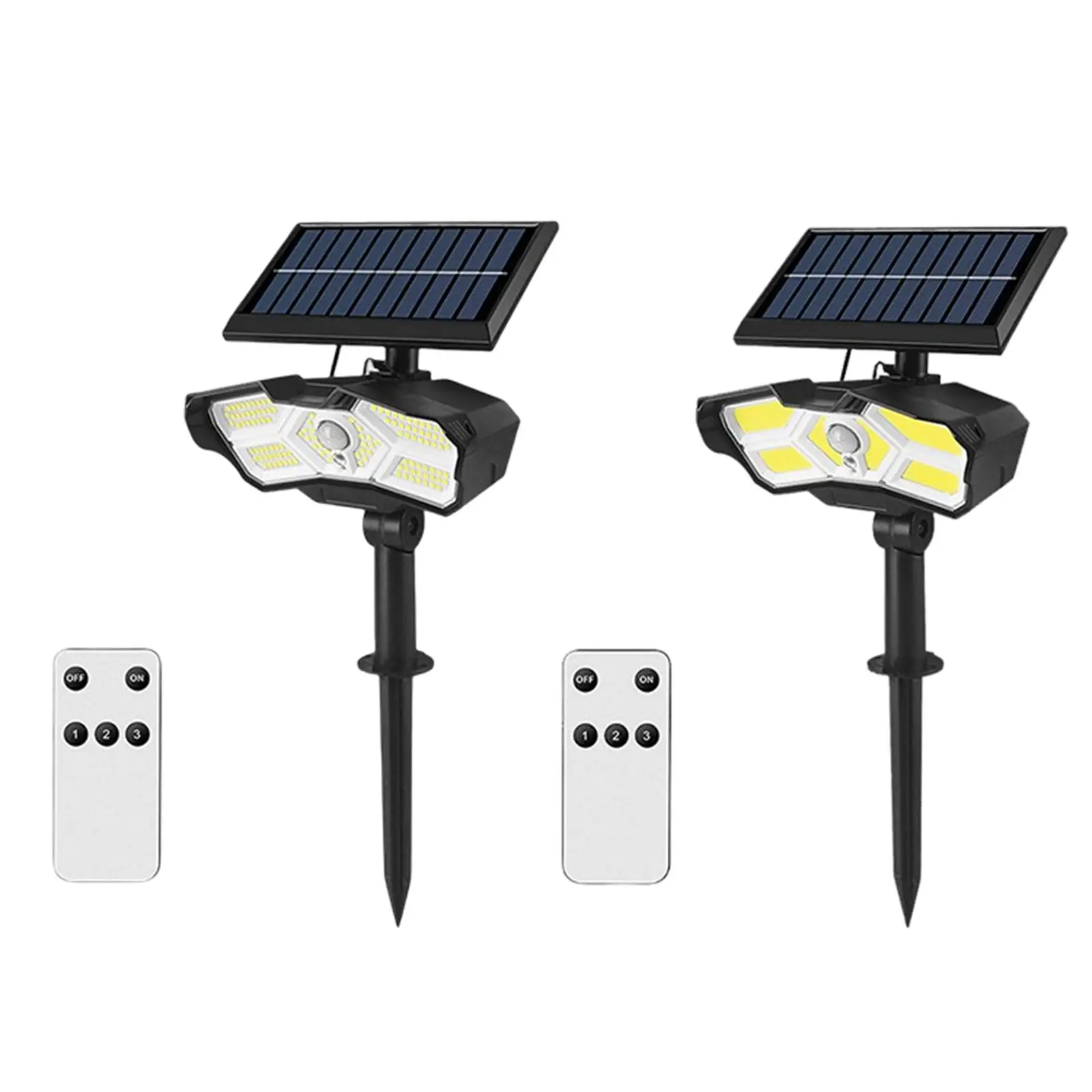 Outdoor Solar Lights 3 Lighting Modes Lamp with Remote Control Lighting Path Lights Solar Garden Lights for Yard Driveway Lawn