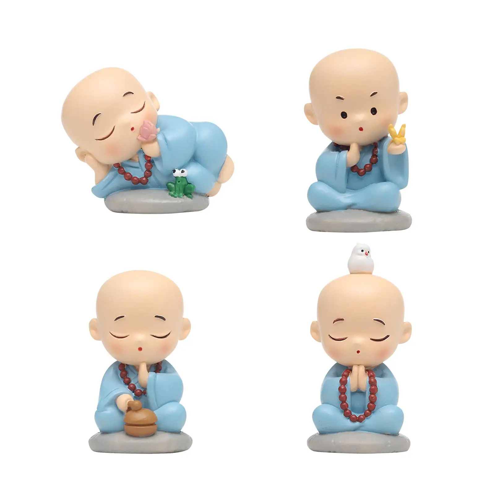 Little monks Car Ornament Craft Creative Cute Resin Statue New Chinese style Accessories Decorative for Desktop Home Table