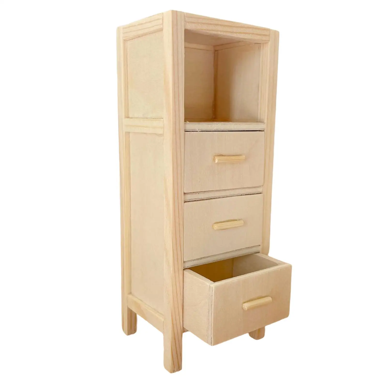 Dollhouse Cabinet Pretend Toy Cabinet Storage Cabinet Shelf Dollhouse Miniature Furniture Accessory for 1:12 Dollhouse Supplies