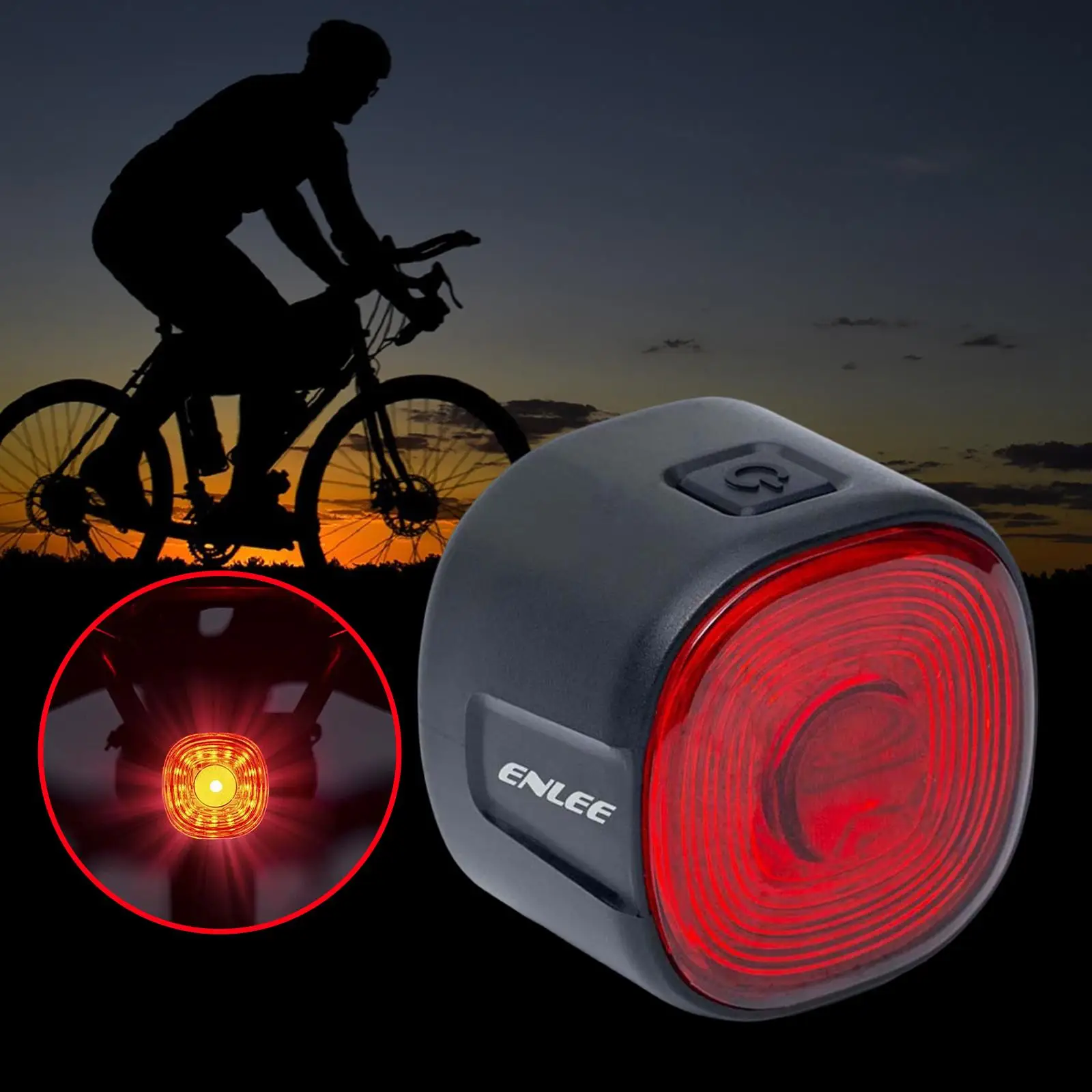 Light Brake Rear Lights USB Rechargeable Cycling Light IP66 Waterprooflight for Road Night Riding Accessory