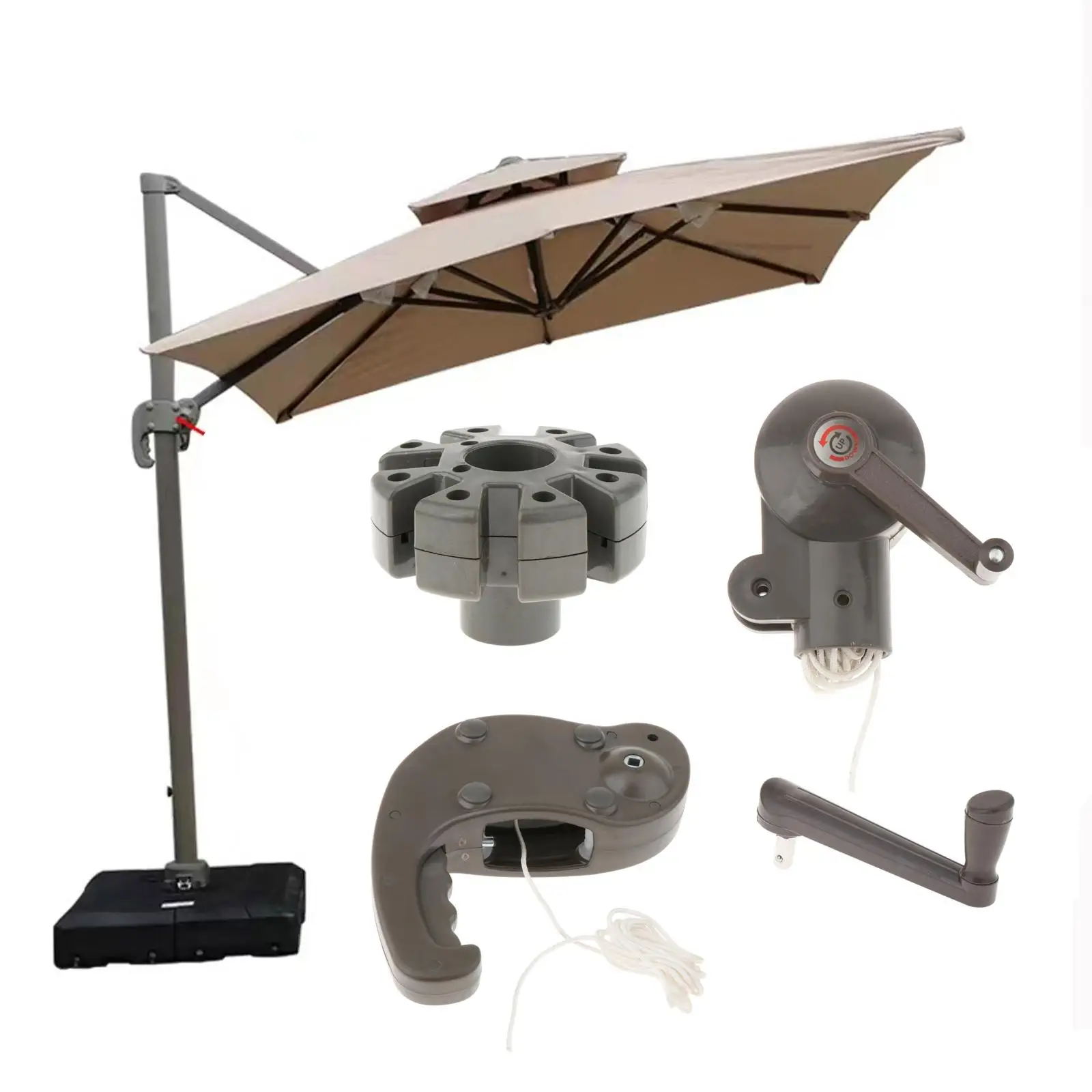 Patio Umbrella Accessories Parasol Crank Handle Leisure Adjustable Deck Umbrella