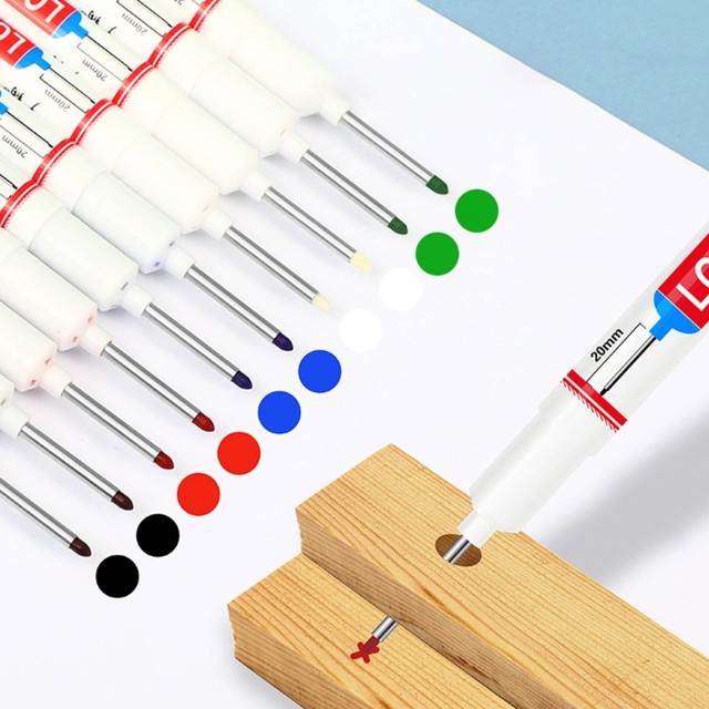  12 Pcs 20mm Long-Nib Marker Pens Deep Reach Markers