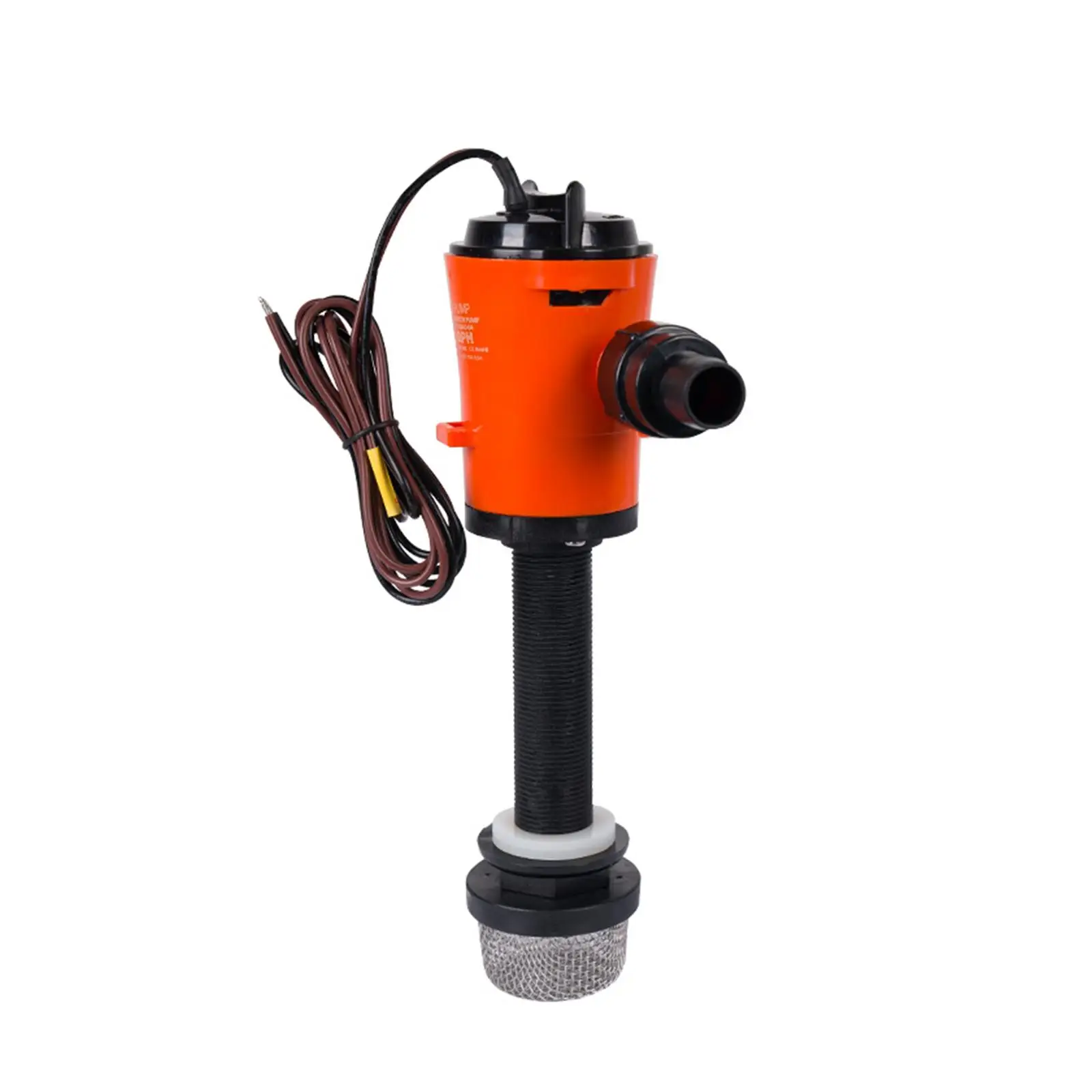 Livewell Pump for Boat Accessories Replacement Spare Parts Easy Installation with Filter Boat Bilge Pump Boat Aerator Pump