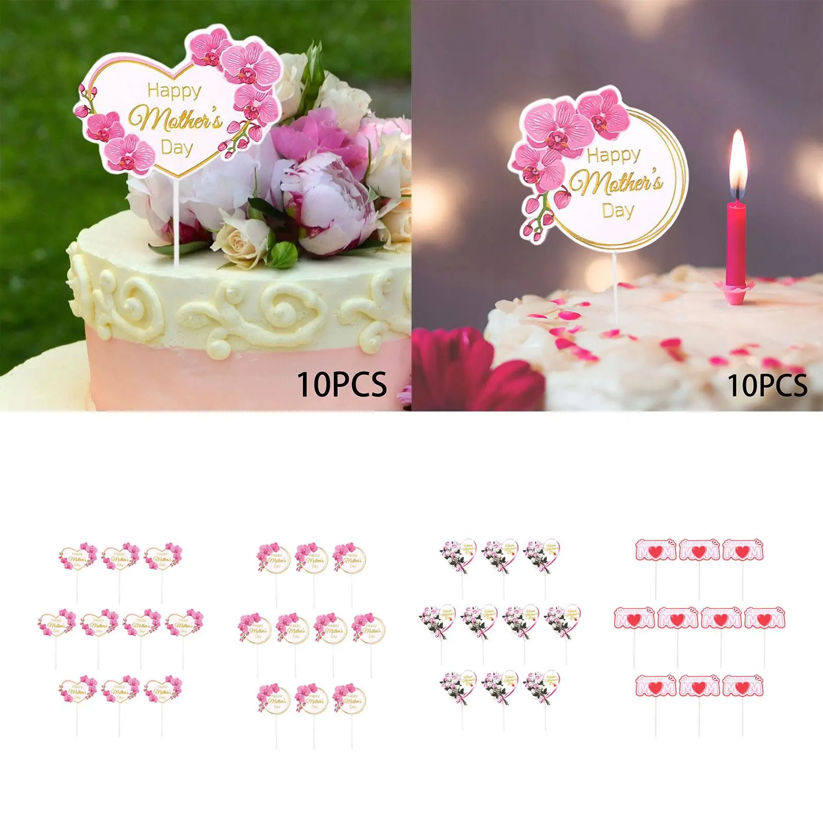 10x Cake Insert Cake Decoration Decorative cake Toppers for Event Cake