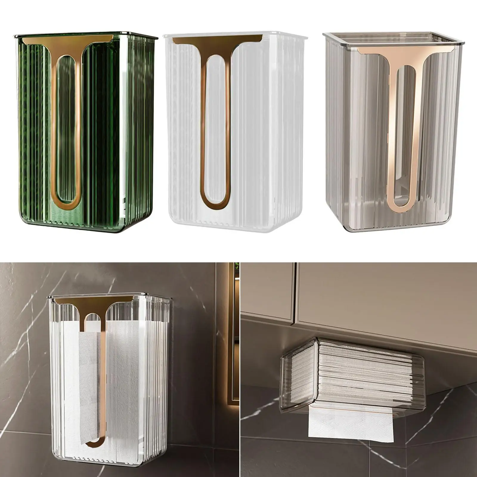 Tissue Holder Case Rectangle Practical Transparent for Dormitory Restaurant