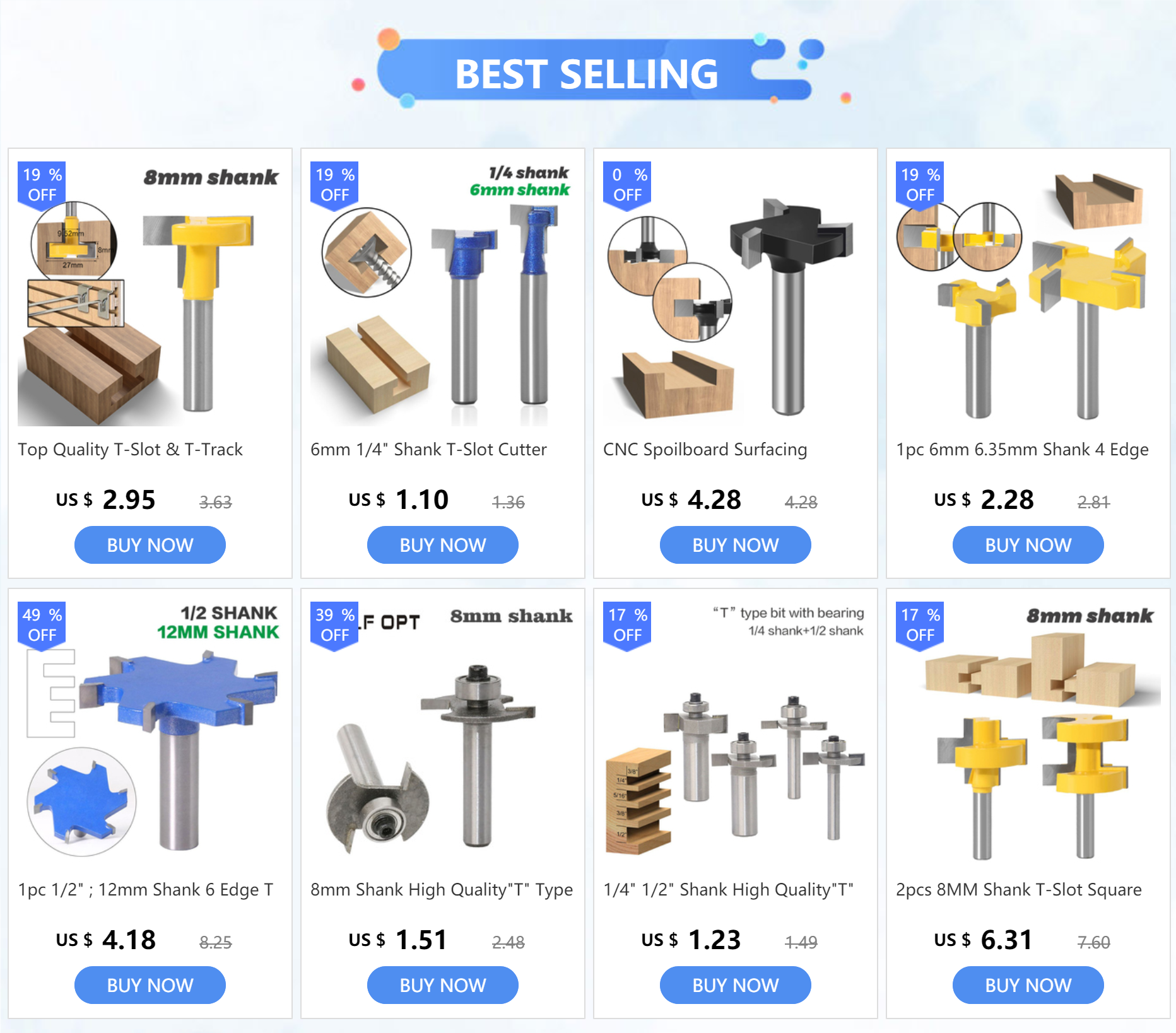 Bits roteador para madeira, dente quadrado, ferramentas