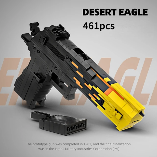 Blocos de construção arma militar 88001-004 modelo desert eagle diy jogo de  tiro montagem tijolos brinquedos para crianças presentes dos meninos