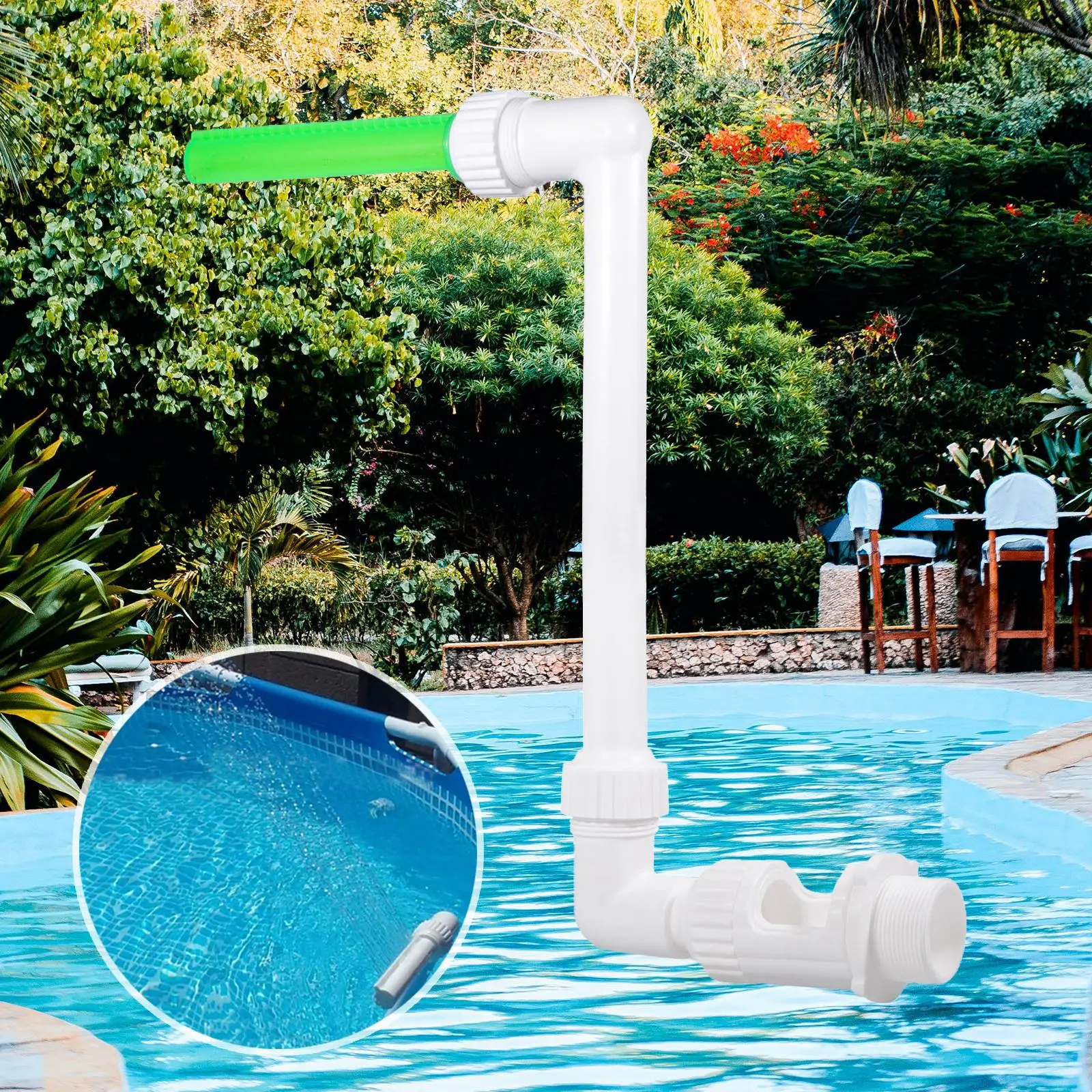 Adjustable Pool Fountain Waterfall Cooling Sprayer Fun Sprinklers Water for Pond Backyard Garden Pool Decor