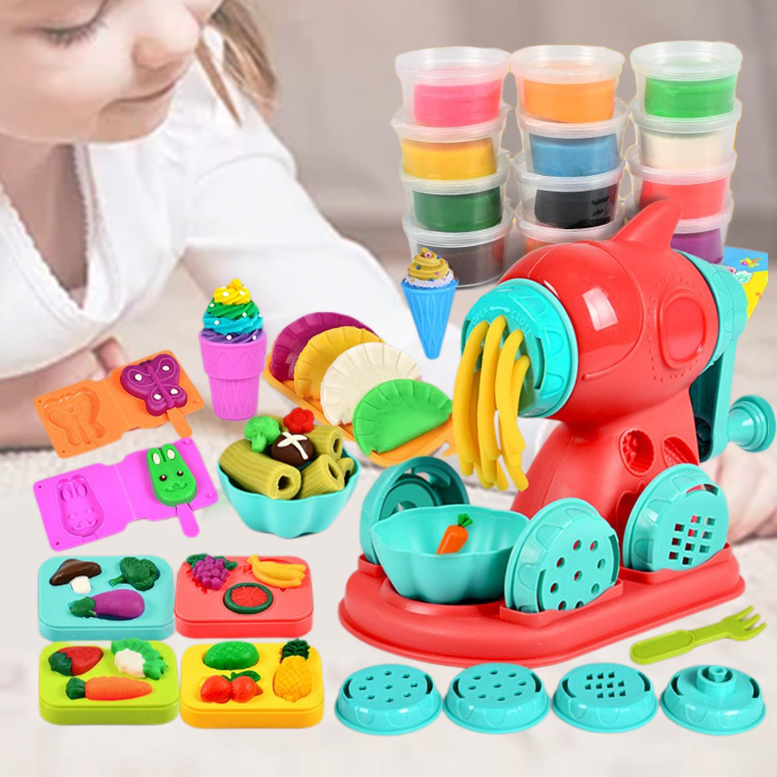 Children plasticines Mold Tool Production Toys Kids Color Clay Noodle Machine Ice Cream DIY Play House Toy Set