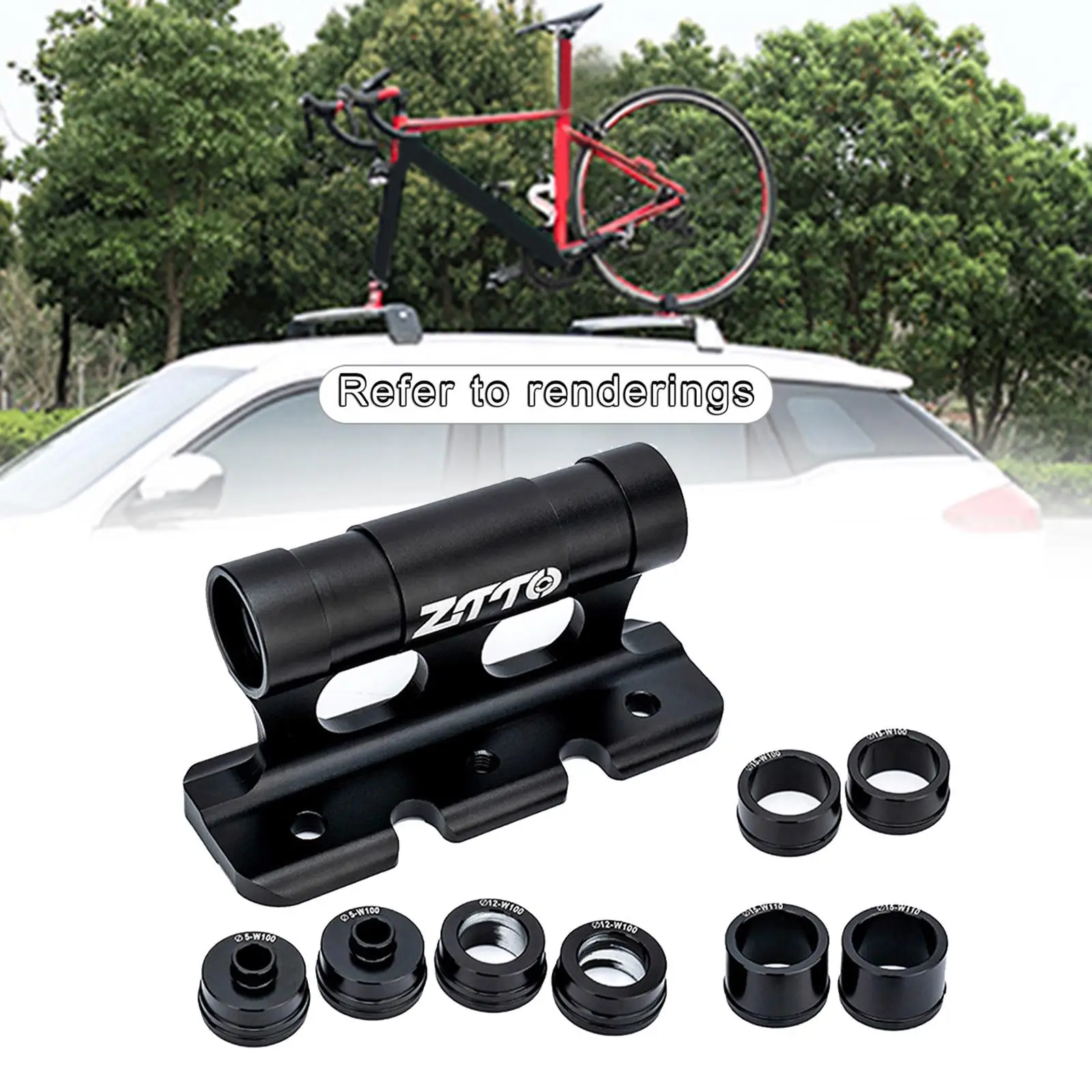 Alloy Bike Car Roof Mount Rack Bicycle Storage Transportation Front Fork Block Mount Rack Quick Release Thru Axle Carrier