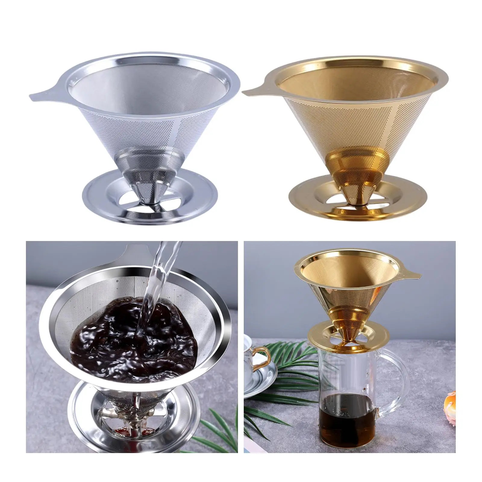 Stainless Steel Coffee Filter for Manual Coffee Maker Permanent Coffee Filter