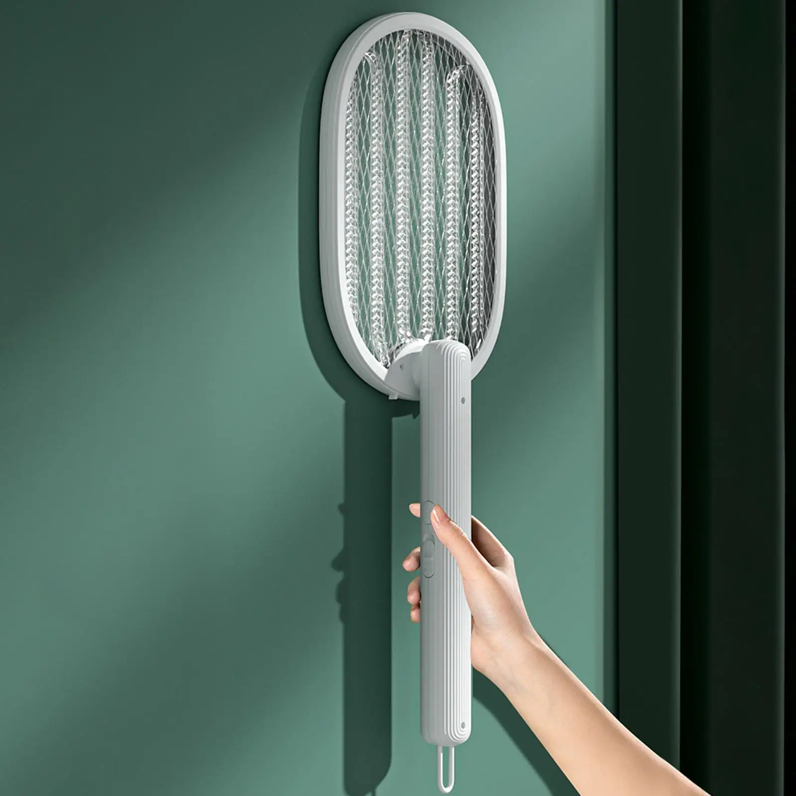 USB Rechargeable Fly Swatter 2 in 1 Folding Automatic for Kitchen, Summer, Home,