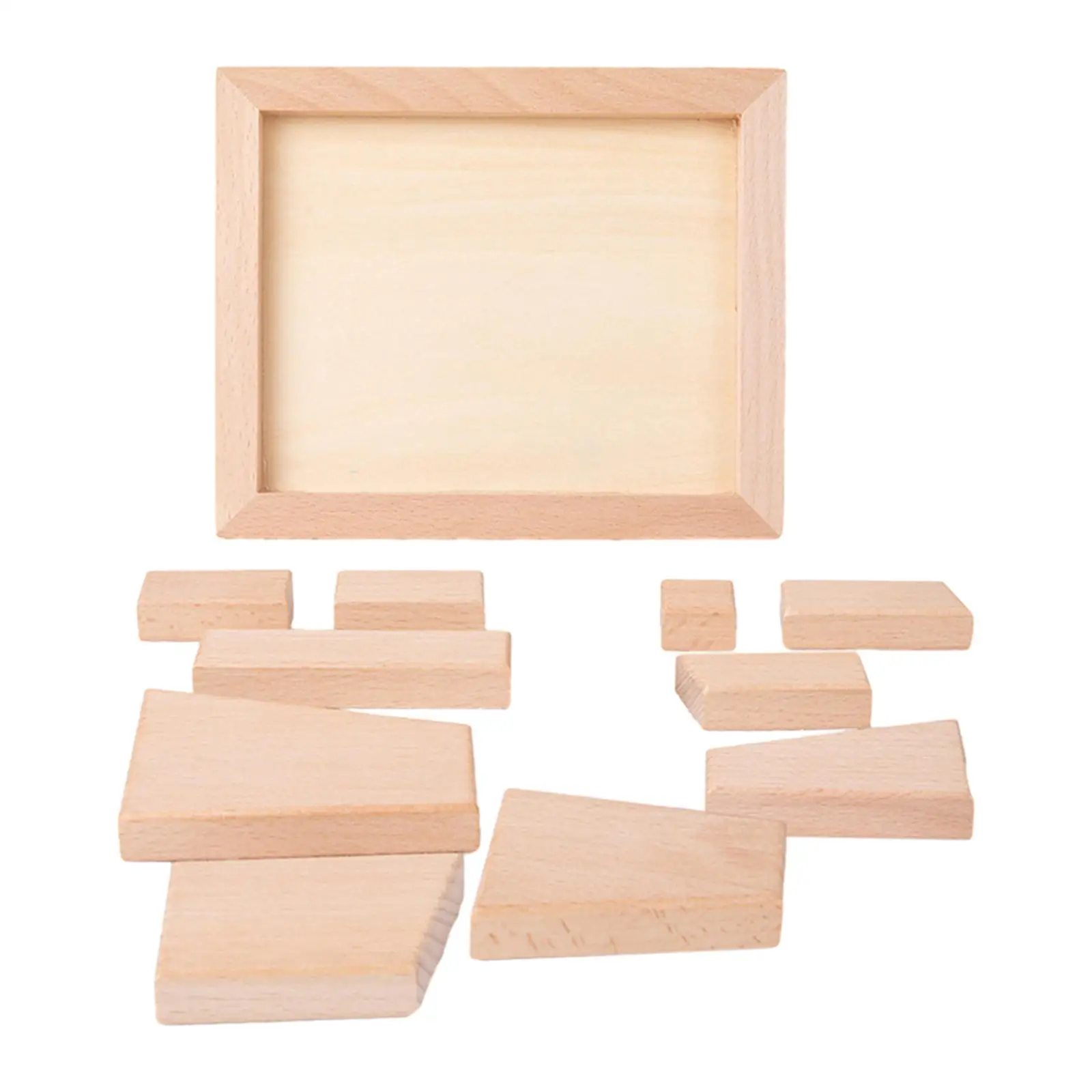 Wooden Geometric Tangram, Montessori Toys, Teaching Material for Children Boys Kids