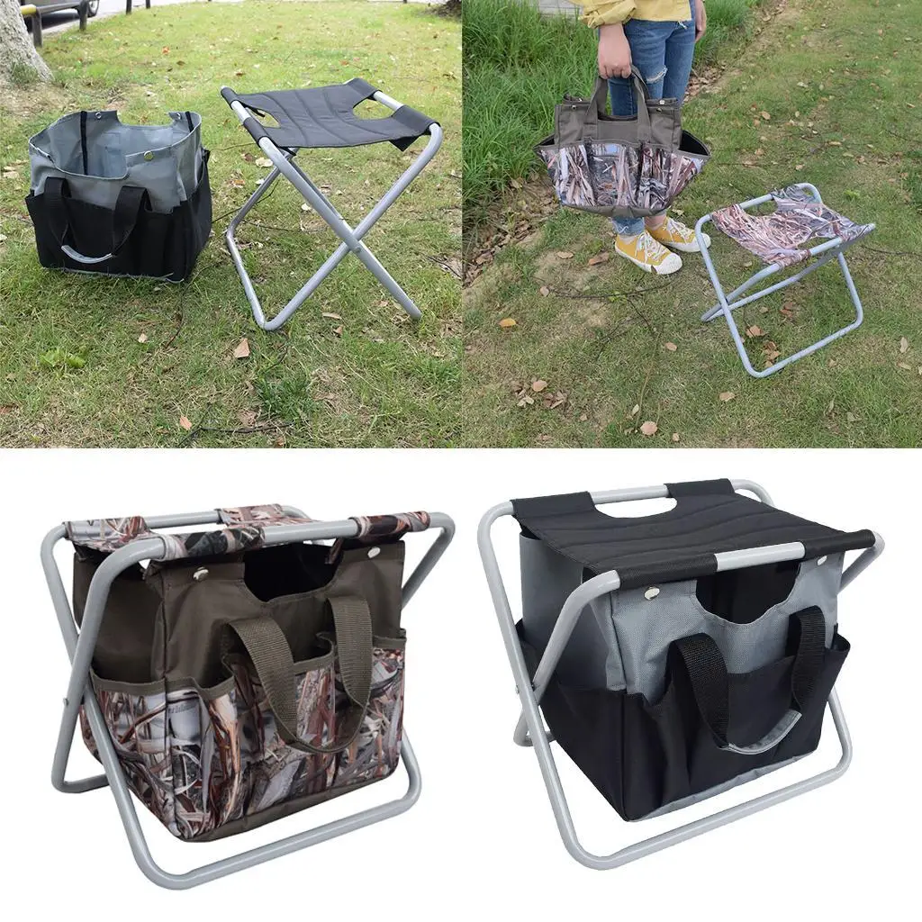 2 in1 Fishing Chair Backpack Tackle Multi-Function Bag Outdoor Camping Hiking Foldable Stool Kit with Detachable Bag