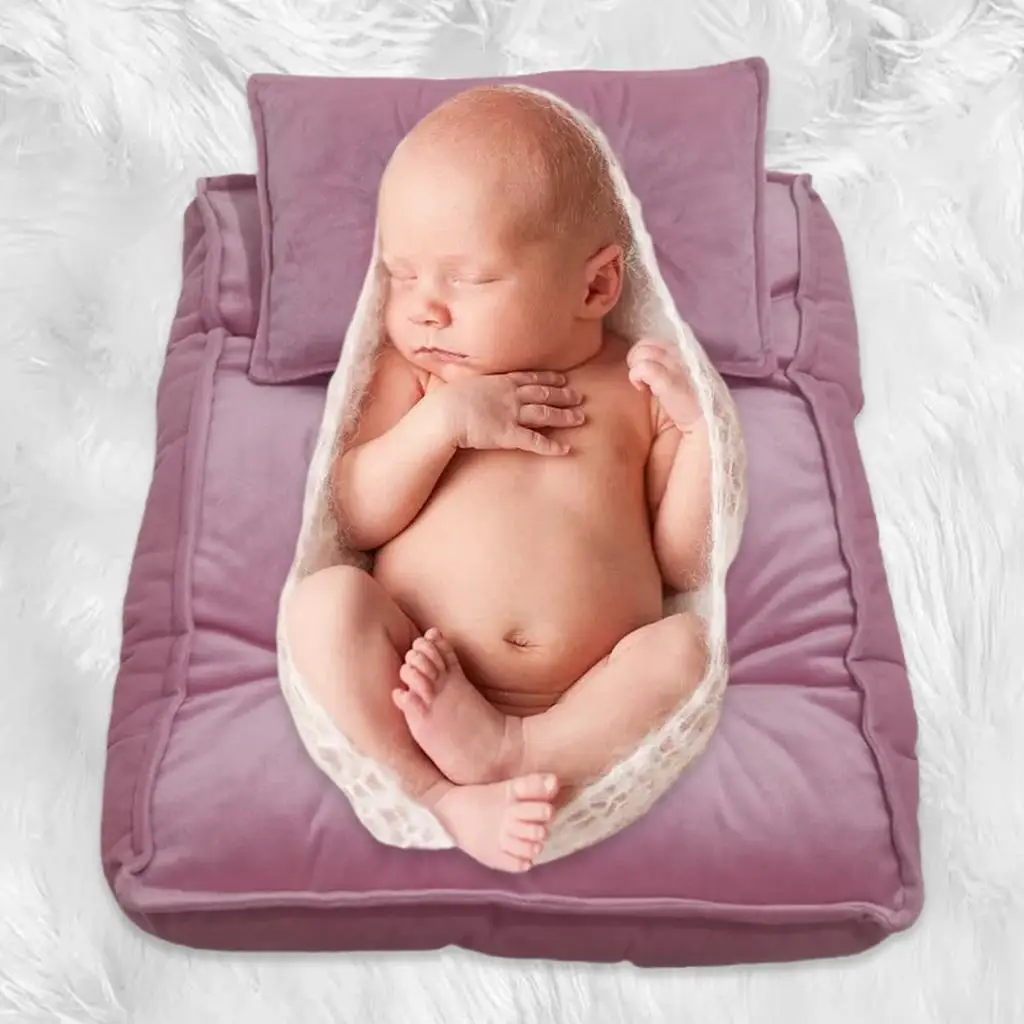  Infant Newborn Photography Prop Blanket Pillow and Mattress Set