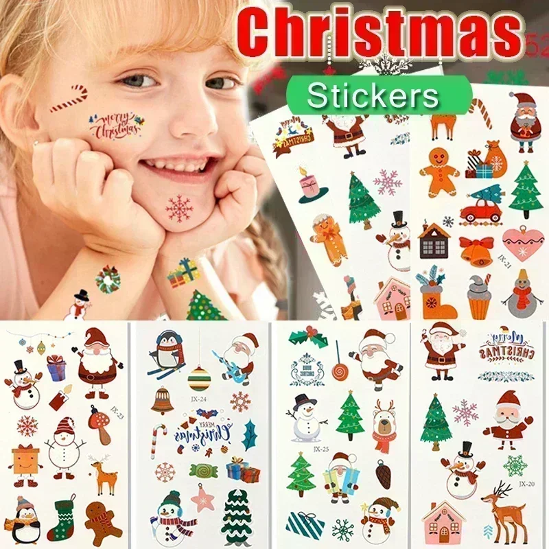 Best of Christmas Tattoo Stickers Environmentally Friendly High Safety Children Cartoon Tattoos Sticker Temporary Body DIY Decoration Reviews & Tips