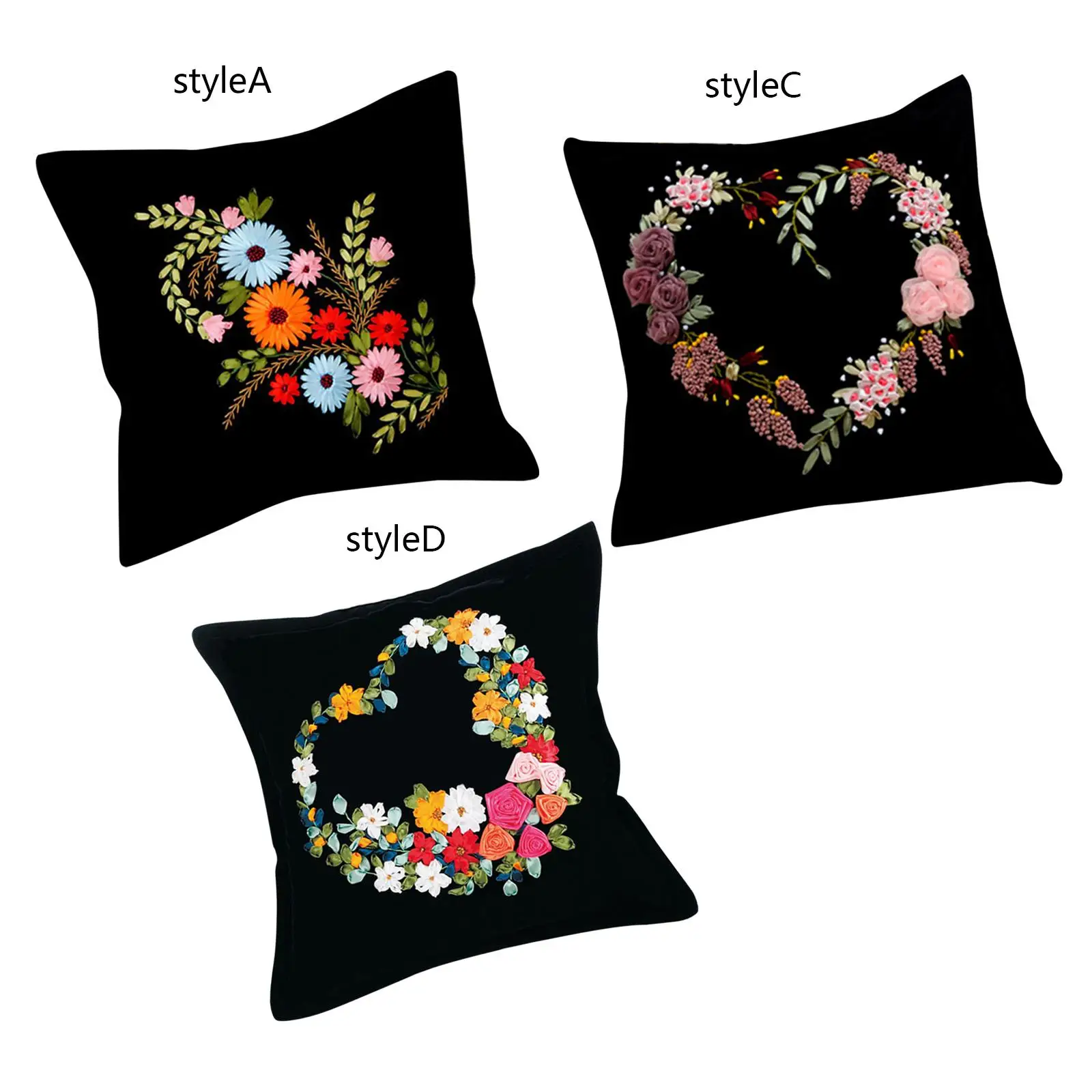 Embroidery Pillow Covers Kits Art Craft Pillow Case Needlework Sewing Cross Stitch Home Decoration Adults Painting Gift