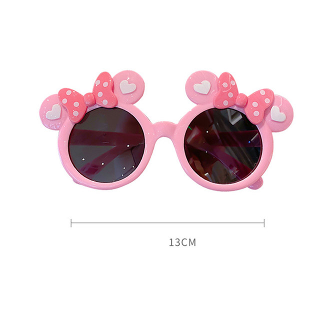 New Disney Anime Bow Mickey Mouse Sunglasses Kawaii Minnie Glasses  Children's Summer Sunshades Boys and Girls' Photography props