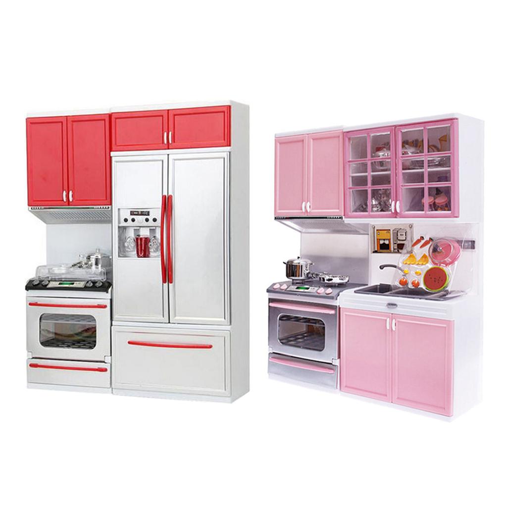 Kids Pretend Play Simulation Kitchen Cooking Bench Cabinet 