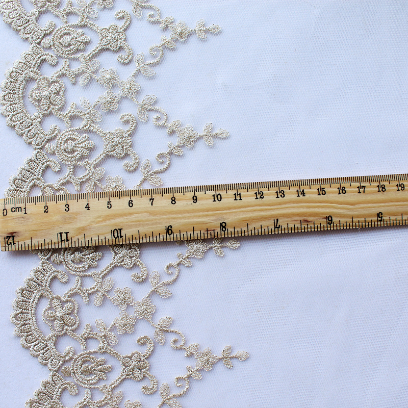Goldene Spitzenbänder, 11 cm/22 cm breit, zur Dekoration, Vorhänge, Zubehör, Tüllstoff für Handarbeiten, Nähen, 2 Yard, zum Verzieren, Großhandel – Detail 9
