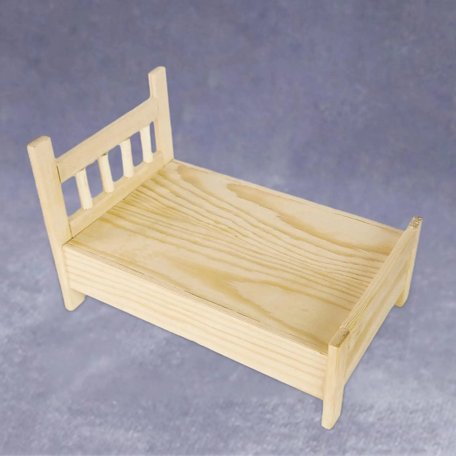 1/12 Scale Miniature Bed, Wooden Furniture Micro Landscape, Doll Accessories Decoration