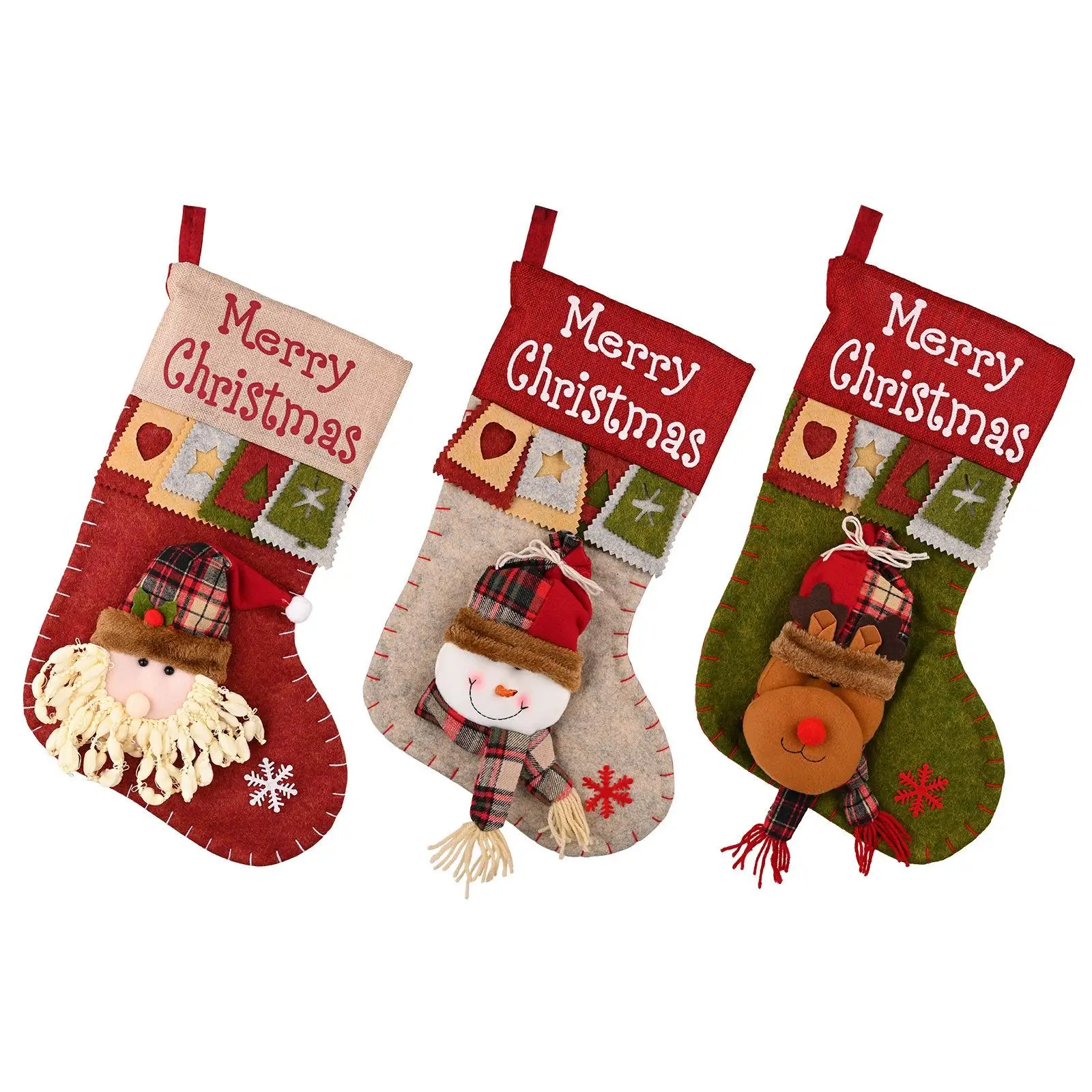 Xmas Stockings Hanging Stockings Christmas Socks Christmas Tree Hanging Decoration for Windows Holiday Door Bedroom Toddlers