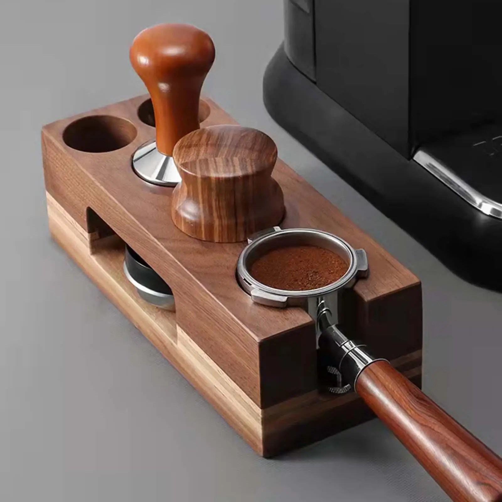 Wooden Coffee Tamper Holder, Espresso Tamper Mat for Kitchen Restaurant Coffee Maker