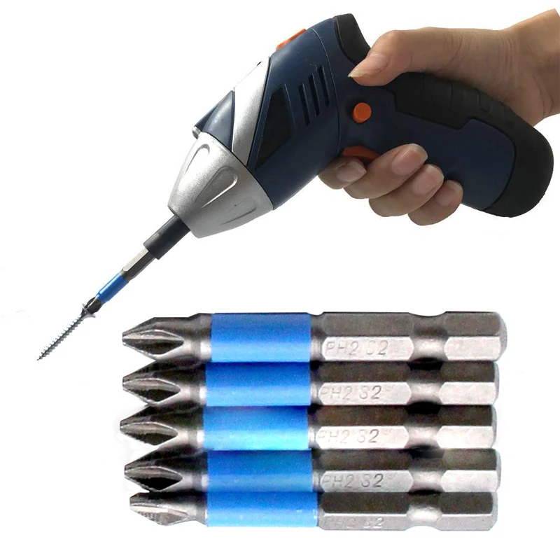 5/10Pcs Screwdriver Bits Set 50mm PH2 Anti-slip with Magnetic 1/4" Hex Shank Fits Hand Electric Drill Driver Hand Accessories