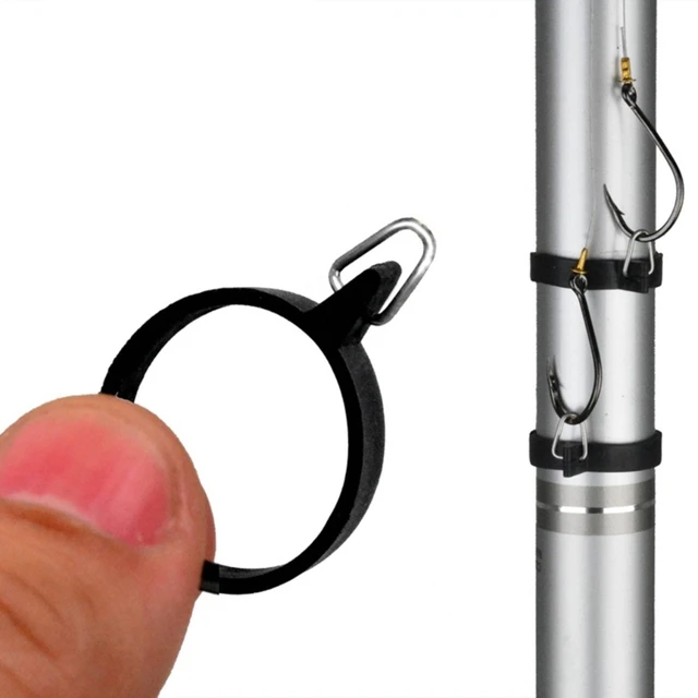 10 Pcs Elastic Fishing Rod Hook Rings Keeper Fishing Hook Secure Holder  Rubber Rings Metal Holder Lure Accessories - AliExpress